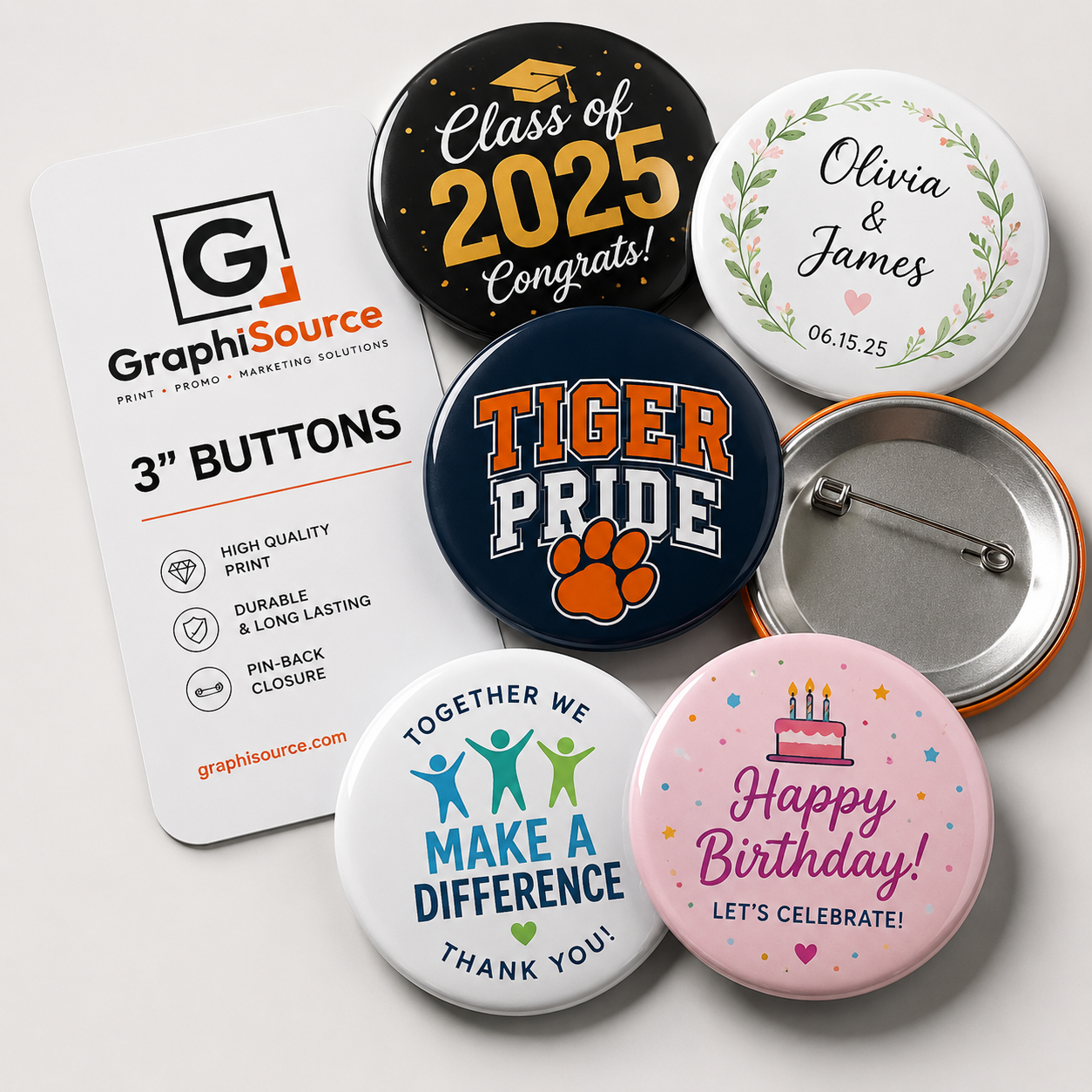 Custom Photo Buttons — 3 inch Pin-Back